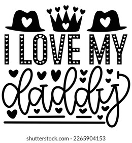 Me Encanta Mi Papi - Papi Papi Papi Camiseta Y Diseño SVG. Feliz Día del Padre, Motivacional Inspiracional SVG Cita Diseño de camisetas, Vector EPS Archivos editables.