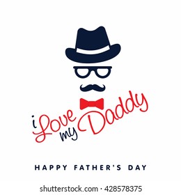 I Love My dady. Happy father's day logo template