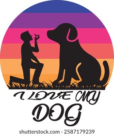 I love my dog . t-shirt design.