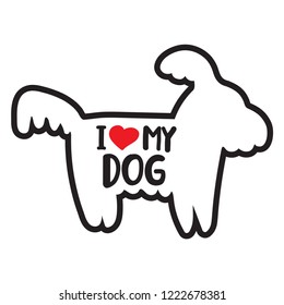 I love my dog. Vector lettering illustration for greeting card, t shirt, print, stickers, posters design.