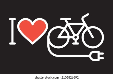 I love my e-bike icon on dark background 