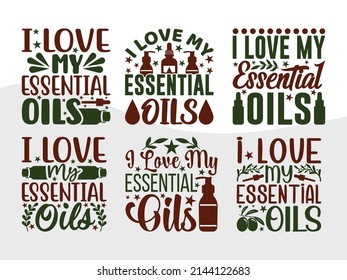 I Love My Essential Oils Printable Vector Illustration