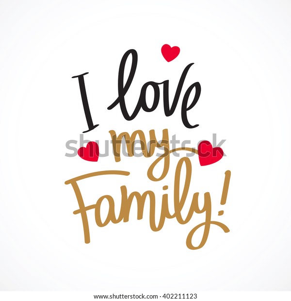 Image Vectorielle De Stock De J Aime Ma Famille Excellente Carte