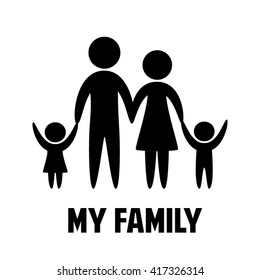 Love My Family Parents Children Vector Stock Vector (Royalty Free ...