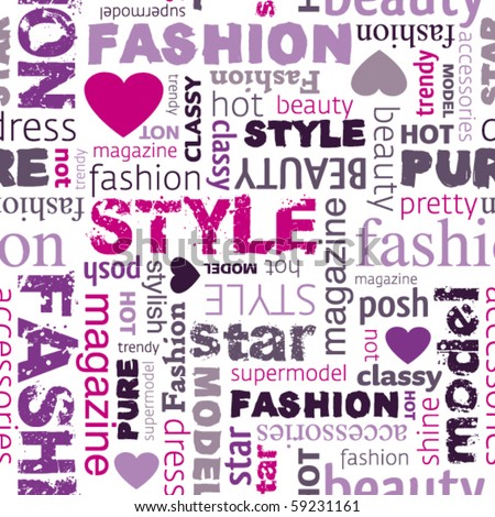 I love my fashion style seamless pattern in vector