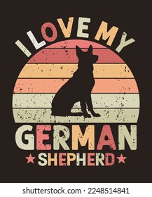 I love my german shepherd retro vintage tshirt svg