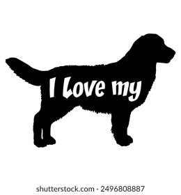 I love my Hovawart  Dog silhouette dog breeds logo dog monogram vector