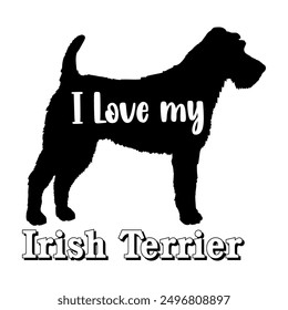 I love my Irish Terrier. Dog silhouette dog breeds logo dog monogram vector