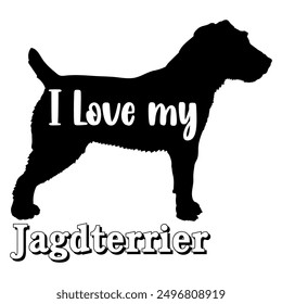 I love my Jagdterrier  Dog silhouette dog breeds logo dog monogram vector