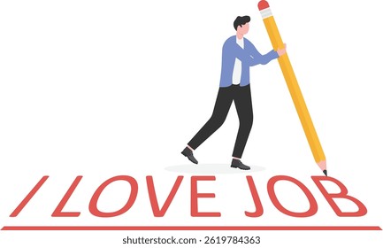 Eu amo meu trabalho, ilustração de negócios

