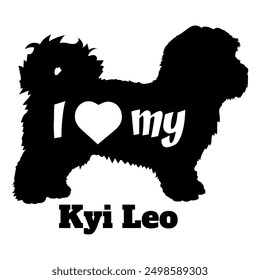 I love my Kyi Leo Dog silhouette dog breeds logo dog monogram vector
