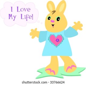 I Love My Life Rabbit Vector