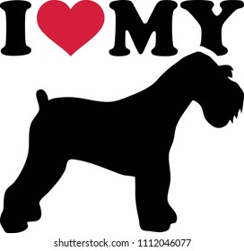 Love My Miniature Schnauzer Red Heart Stock Vector (Royalty Free ...