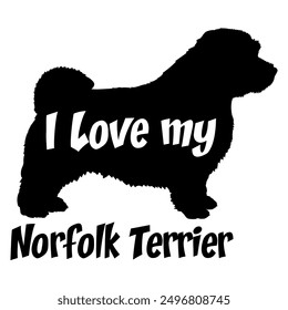 I love my Norfolk Terrier Dog silhouette dog breeds logo dog monogram vector