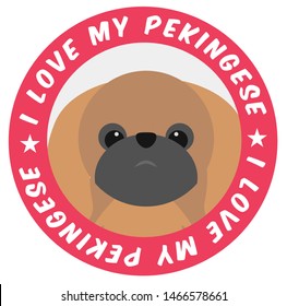 I love my pekingese badge