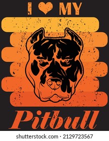 I Love My Pitbull Lover T shirt Design