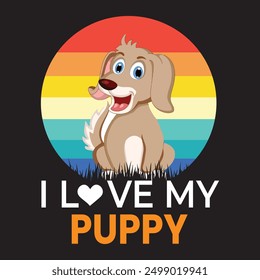 I Love My Puppy | Dog T-shirt Design