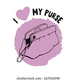 I Love My Purse Sign, Vector Illustration