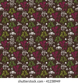 I love my seamless christmas pattern in vector
