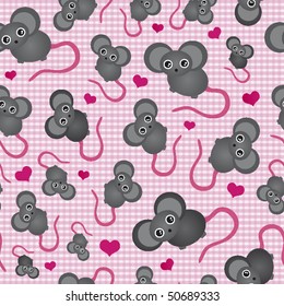 I love my seamless mouse pattern in vector