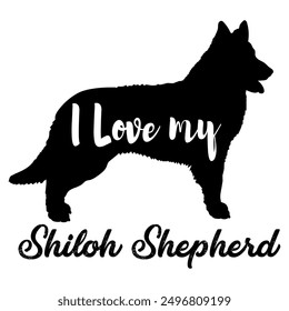 I love my  Shiloh Shepherd. Dog silhouette dog breeds logo dog monogram vector