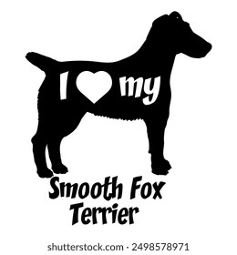 I love my Smooth Fox Terrier. Dog silhouette dog breeds logo dog monogram vector