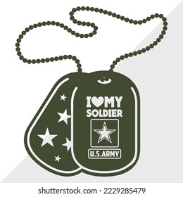 I Love My Soldier SVG Printable Vector Illustration