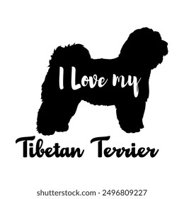 I love my Tibetan Terrier. Dog silhouette dog breeds logo dog monogram vector