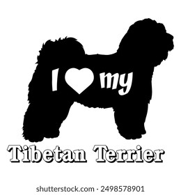 I love my Tibetan Terrier. Dog silhouette dog breeds logo dog monogram vector