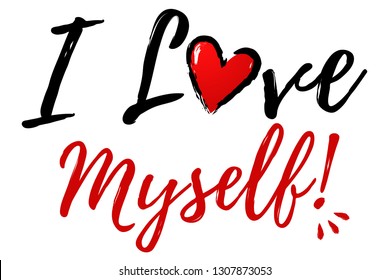 I love Myself Illustration with heart