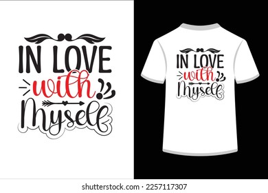In love with myself. This is an editable and printable vector eps file.