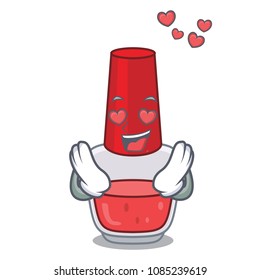 In love nail polish mascot cartoon