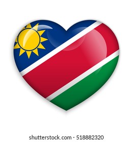 Love Namibia. Flag Heart Glossy Button