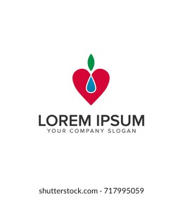 love nature fruit Logo design concept template