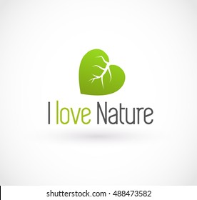 I love nature green sign vector 