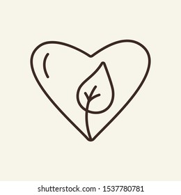 Love nature line icon. Plant, heart, green. Eco concept. Vector illustration can be used for topics like ecology, environment, agriculture