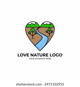 Love nature logo design idea