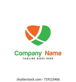 love nature logo vector. Contains such Icons as organic, health, heart, green