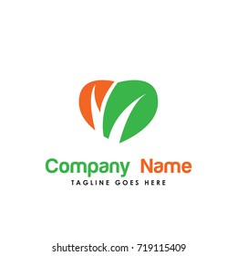 love nature logo vector. Contains such Icons as organic, health, heart, green