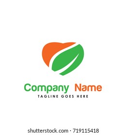 love nature logo vector. Contains such Icons as organic, health, heart, green