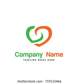 love nature logo vector. Contains such Icons as organic, health, heart, green