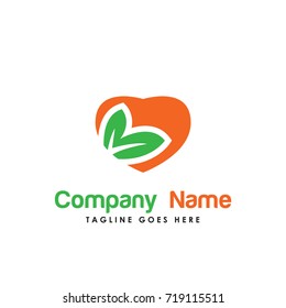 love nature logo vector. Contains such Icons as organic, health, heart, green