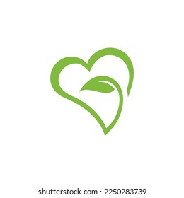 diseño de icono del logotipo de la naturaleza de amor 