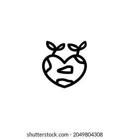 Love Nature Monoline Symbol Icon Logo for Graphic Design, UI UX, Game,  and Website.