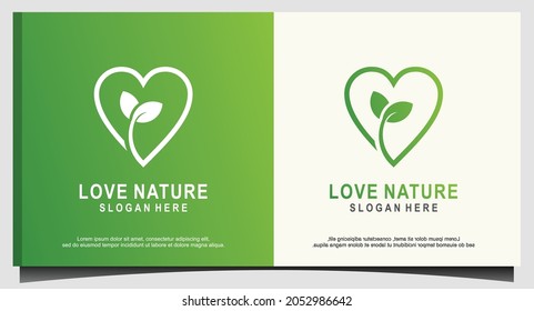 love nature plant leaf logo