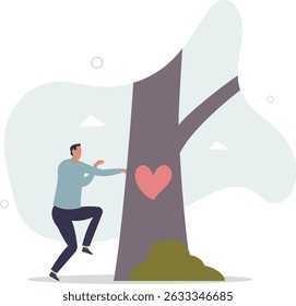 love for nature and plants. concept of ecology and people. character life .