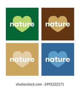 love nature sticker label vector illustration
