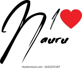 J'Aime Le Nom De Nauru Country En Typographie Grunge