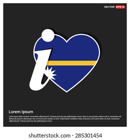 I love Nauru flag heart