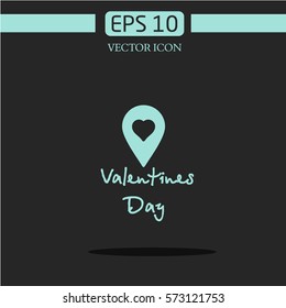 love navigator  icon vector. logo design minimalism.Valentine's Day